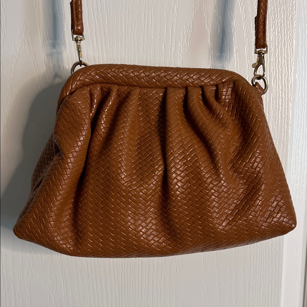 Elegant Brown Woven Textured Women's Bag